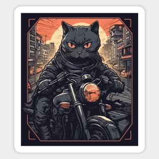 A biker cat Sticker